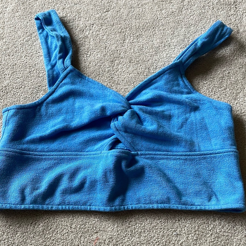 Madewell crop top blue